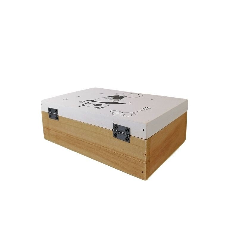 Boîte de Rangement en bois Panda 13x7x19.5cm - Silumen