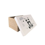 Caja de almacenamiento de madera panda 14x10.8x23cm