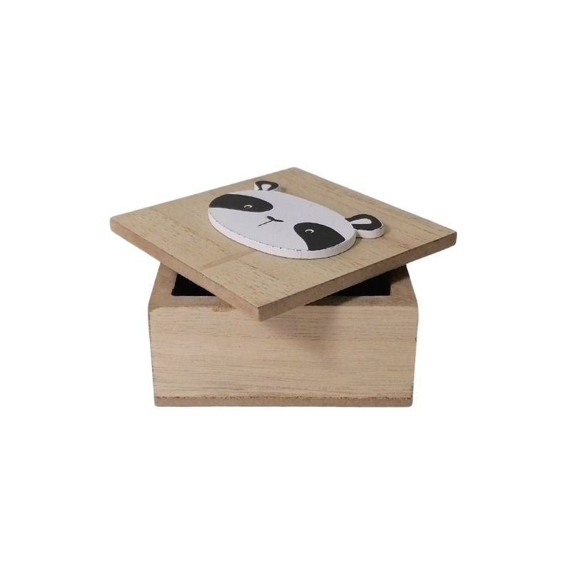 Boîte de Rangement en bois Panda 7.5x4.3x7.5cm - Silumen
