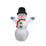 Muñeco de nieve inflable 2 brazos elevados H. 1.20m
