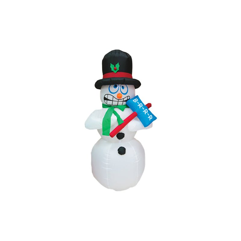 Couple Heureux Bonhomme De Neige Debout Dans Le Paysage De Noël D'hiver Couple Heureux Bonhomme De Neige Debout Dans Le Paysage De Noël D'hiver