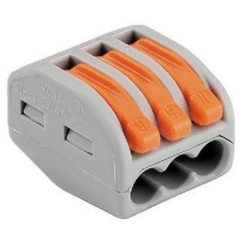 Borne de raccordement à levier 3 entrées avec serre câble - Silumen