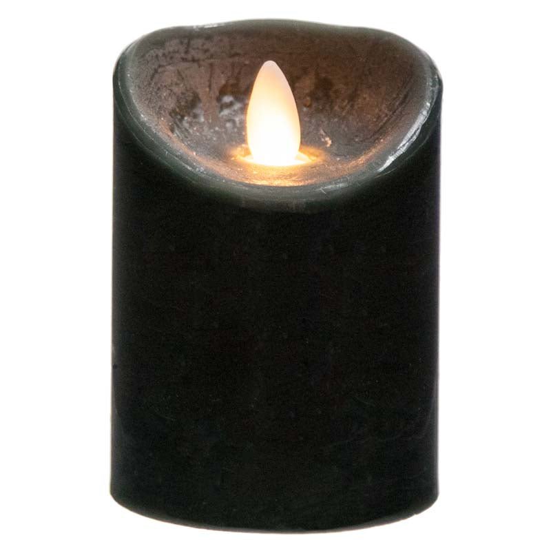 Bougie LED Flamme Vacillante à piles 370g Noir - Silumen