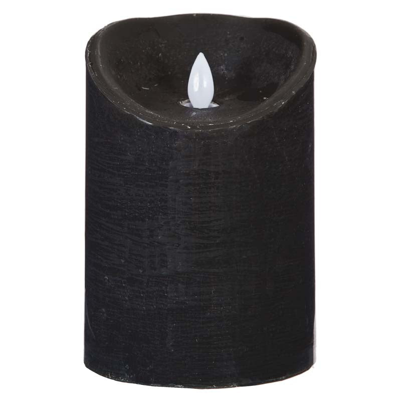 Bougie LED Flamme Vacillante à piles 370g Noir - Silumen