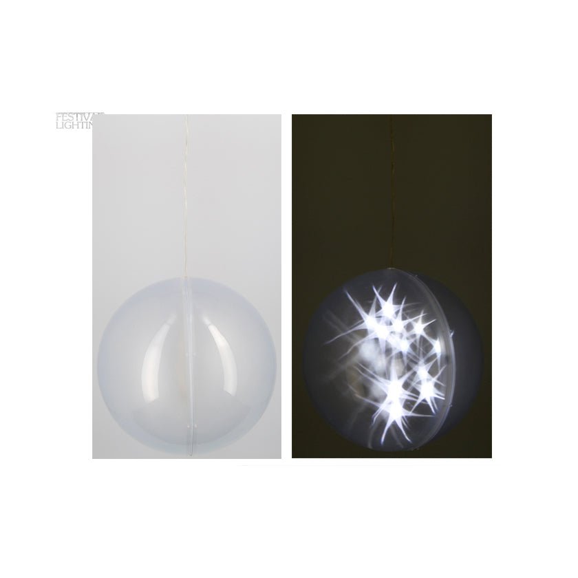 Boule Lumineuse 20LED BLANC FROID Ø19cm + Télécommande - Silumen