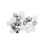 Boules de Noël ARGENT / BLANC 18 pcs Ø3cm / Ø5cm