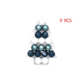White / blue Christmas balls 17 pcs Ø5cm