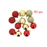 Rode / gouden kerstballen 50 pc's Ø5cm