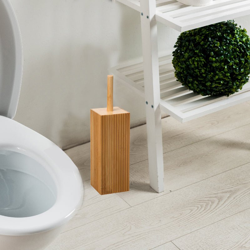 Brosse WC avec Support en Bambou Naturel H37cm – Silumen