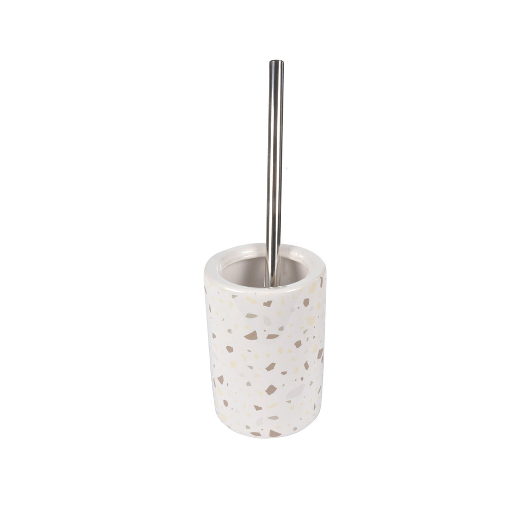 Brosse WC en céramique et acier inoxydable - Imprimé Terrazzo - Silumen