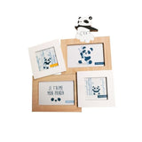 Photo frames for 4 photos 8x8 and 9x14 cm wooden panda