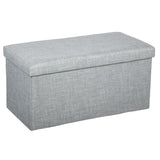 Caja de almacenamiento de banco plegable de gris claro 75.5 cm