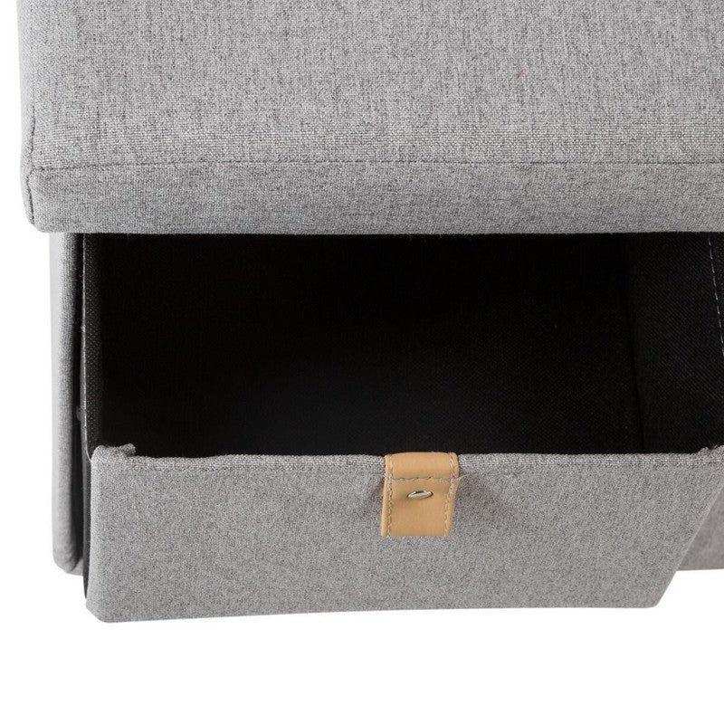 Coffre de Rangement Banc Suede GRIS 76cm - Silumen