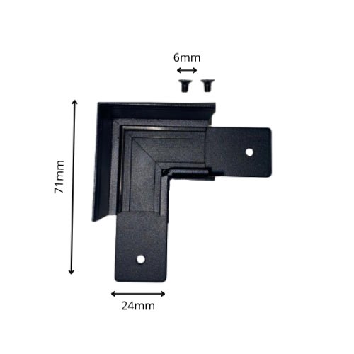 Connecteur Angle 90° pour Rail Magnétique en Saillie Noir + Connecteur Souple - Silumen