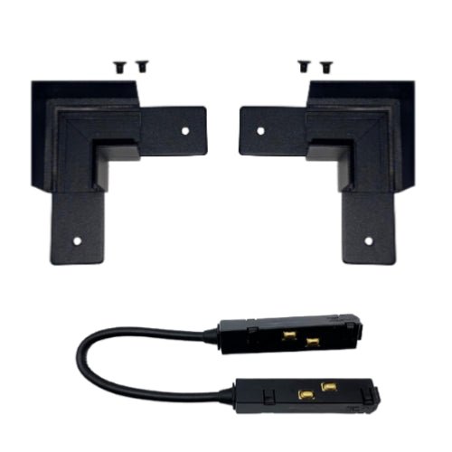 Connecteur Angle 90° pour Rail Magnétique en Saillie Noir + Connecteur Souple - Silumen