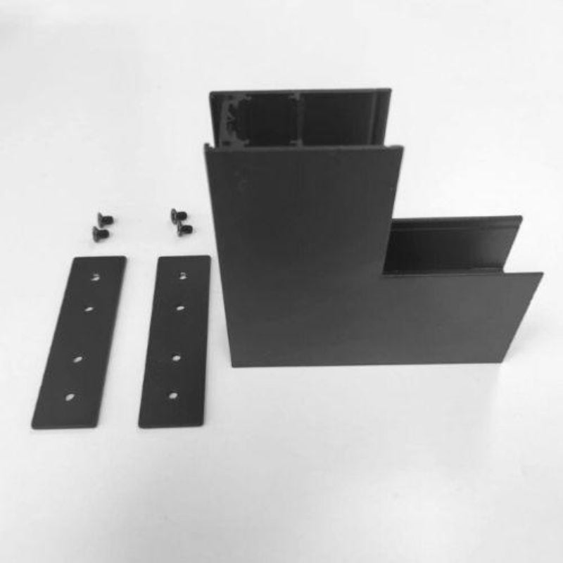 Connecteur Angle Rentrant pour Rail Magnétique en Saillie Noir + Connecteur Souple - Silumen