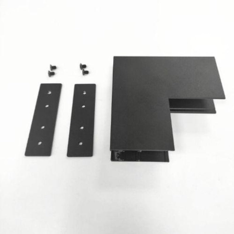 Connecteur Angle Rentrant pour Rail Magnétique en Saillie Noir + Connecteur Souple - Silumen