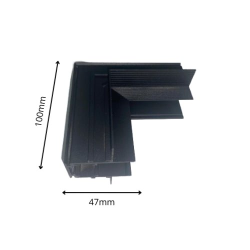 Connecteur Angle Rentrant Pour Rail Magnétique Encastré Noir + Connecteur Souple - Silumen