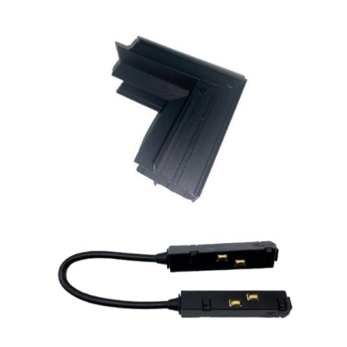 Connecteur Angle Rentrant Pour Rail Magnétique Encastré Noir + Connecteur Souple - Silumen