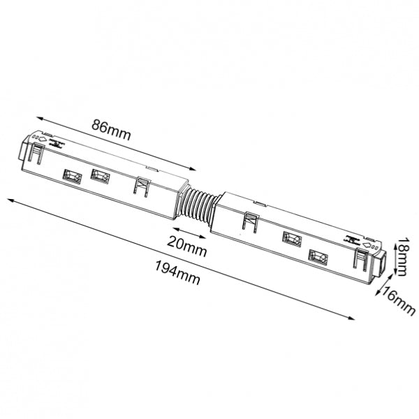 Connecteur Linéaire Souple pour Rail Magnétique 48V - Silumen
