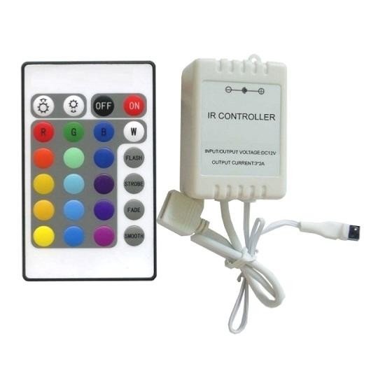 Contrôleur RGB + Télécommande LED 24 commandes pour Ruban LED 12V - Silumen