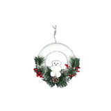 Couronne de Noël Blanche Ours Polaire 27cm