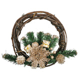 Corona de Navidad de madera 30 cm de blanco