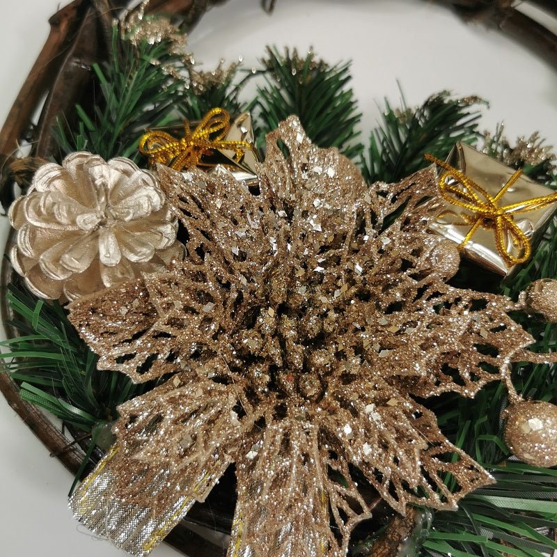 Couronne de Noël Porte 30cm CHAMPAGNE - Silumen