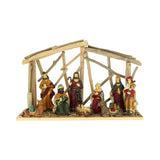 Crèche de Noël 10 santons en résine L.47cm