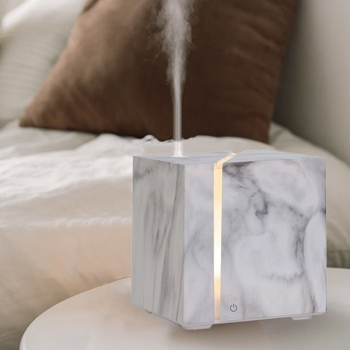 Diffuseur Huile Essentielle / Humidificateur d'air LED avec Timer, Effet Marbre 200ml - Silumen