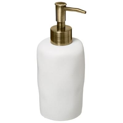 Distributeur de savon liquide 300ml - Blanc et Doré - Silumen
