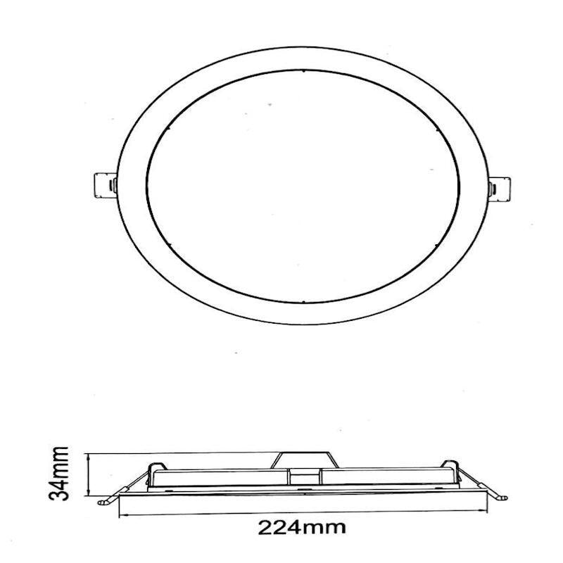 Downlight LED Slim Rond BLANC 24W Ø224mm - Silumen