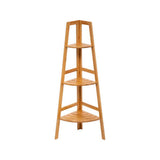 Etagère Angle Salle de Bain Bambou 3 Niveaux 32x32x103 cm