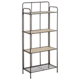 Etagère de Rangement Métal et Bois 4 niveaux H137cm