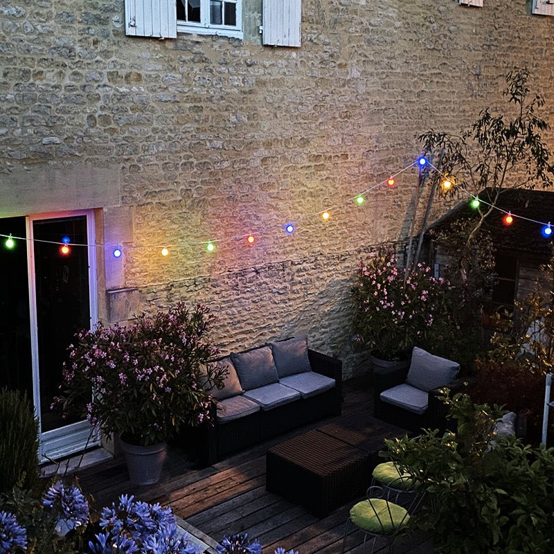 Guirlande Guinguette LED 10M IP44 pour 10 ampoules E27 - Silumen