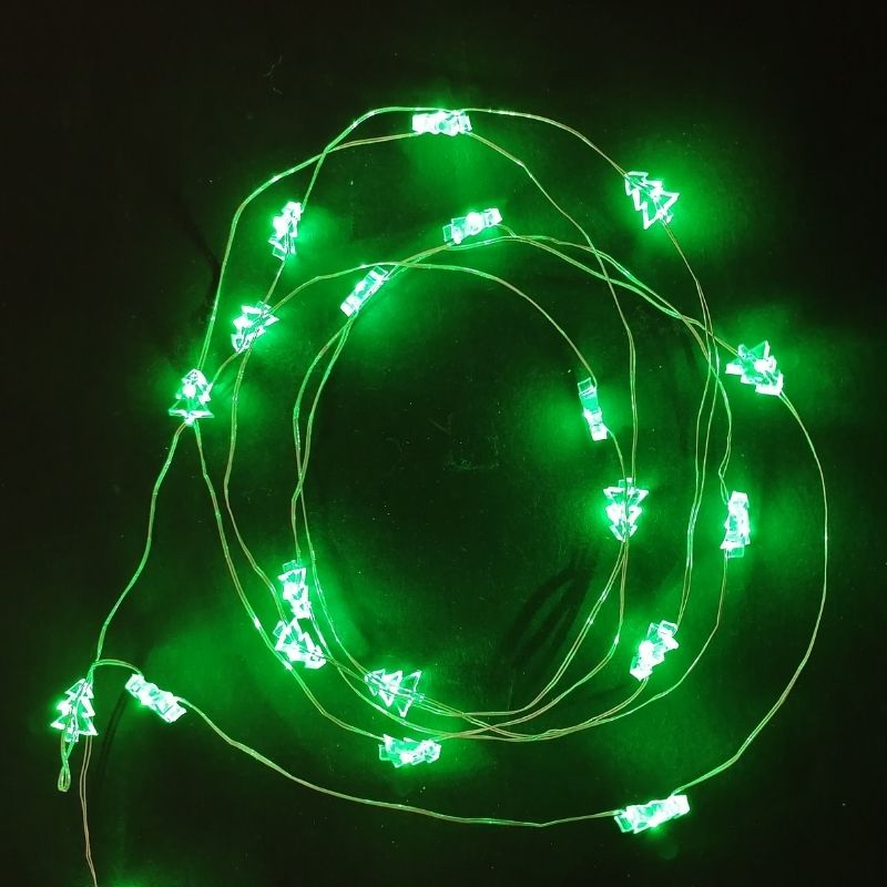 Guirlande LED à pile micro 1M90 20LED IP20 - câble transparent - Silumen