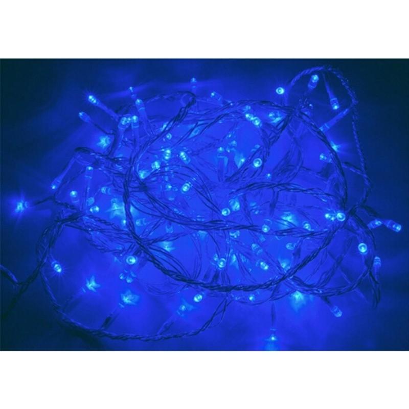 Guirlande LED BLEUE 12M 240LED IP44, 8 modes avec timer - câble transparent - Silumen