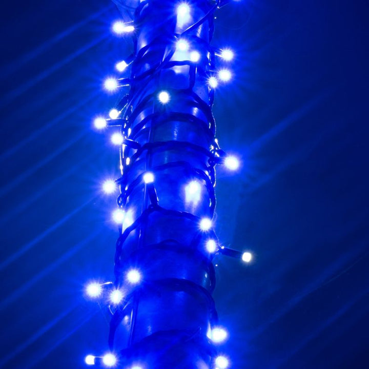 Guirlande LED BLEUE 15M 300LED IP44 - Câble vert - Silumen