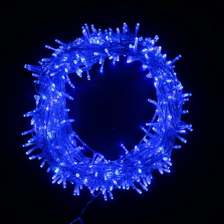 Guirlande LED BLEUE 25M 500LED IP44 - câble transparent - Silumen