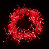 Flashing LED garland 12m 240led IP44 with timer - Red transparent cable