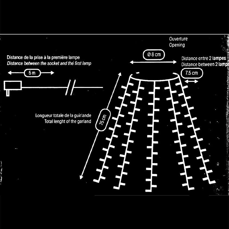 Guirlande pour sapin IP44, 8 modes - câble transparent - Silumen