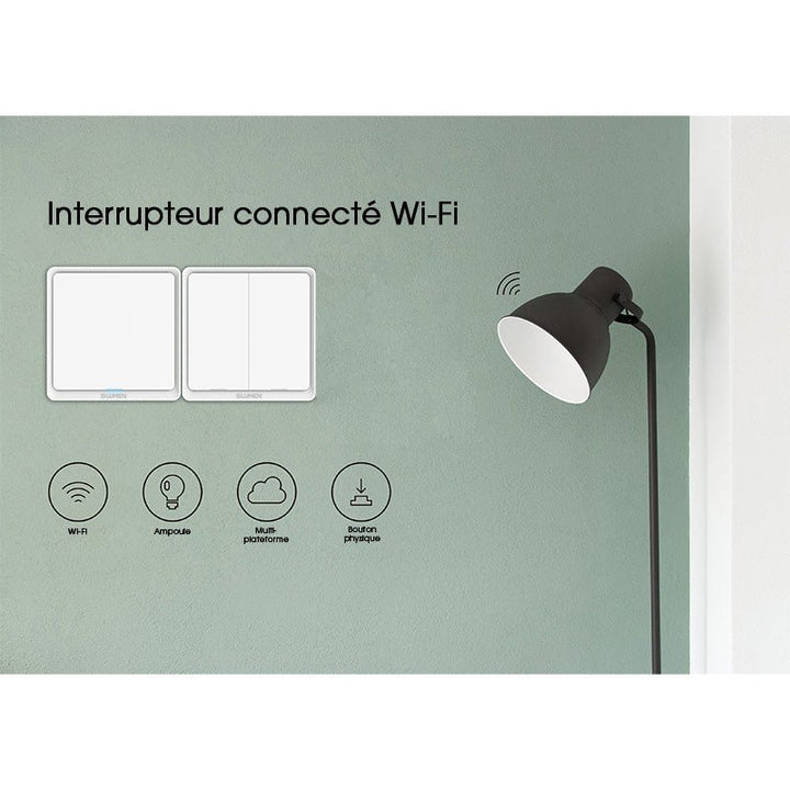 Interrupteur Connecté Wifi Poussoir Blanc - Silumen