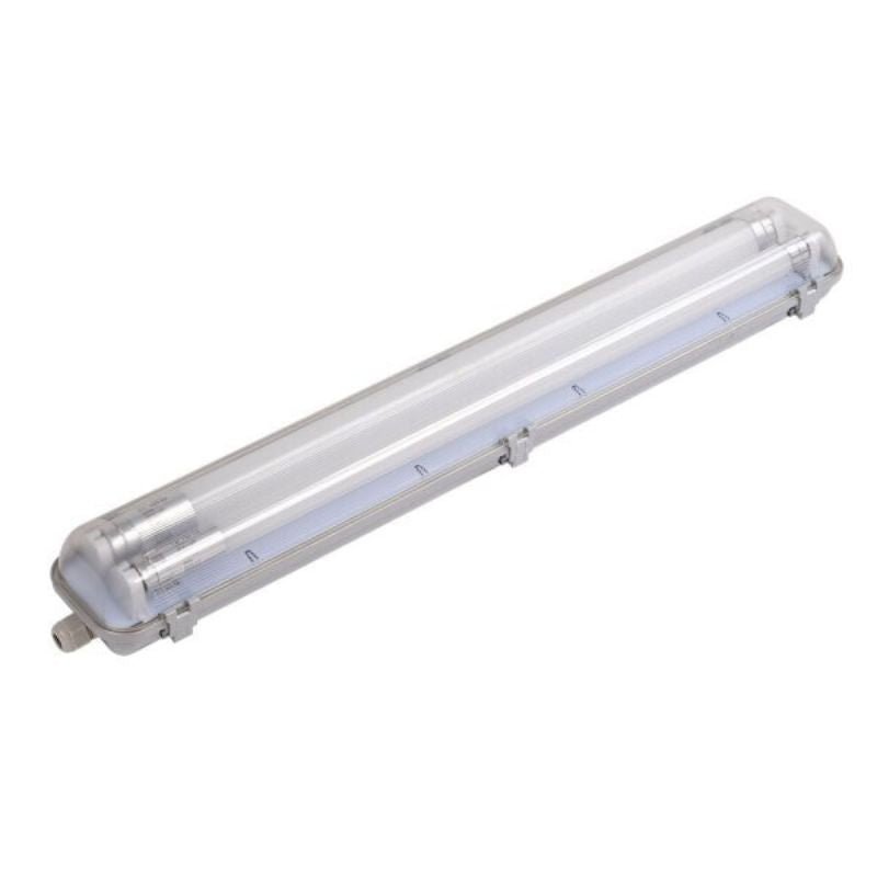 Kit de Réglette LED étanche Double IP65 + 2 Tubes T8 120cm 18W (Pack de 8) - Silumen
