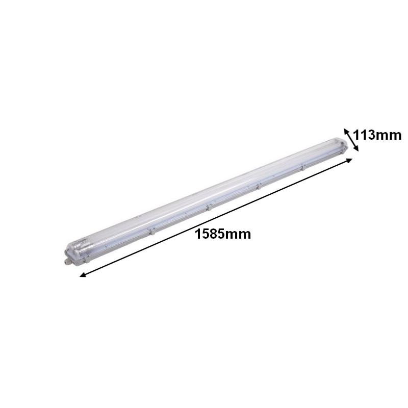 Kit de Réglette LED étanche + Tube Néon LED 150cm T8 22W - Silumen
