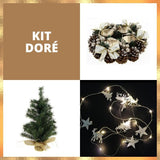 Kit Déco Table Sapin Lumineux Doré Champagne