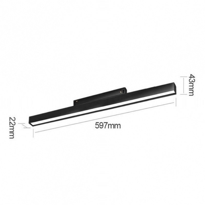 Kit Profile LED sur Rail Magnetique 48V 20W Dimmable Noir + Telecommande - Silumen