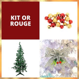 Kit Sapin Floqué 150Cm Rouge Or Et Stalactite