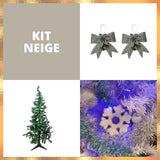 Kit Sapin Floqué 180Cm Neige Et Paillette