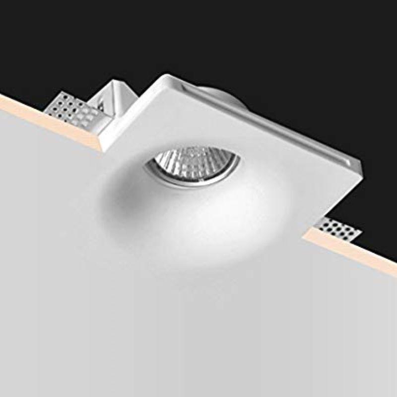 Kit Support Spot GU10 LED Carré Blanc Ø120mm avec Ampoule LED 6W - Silumen