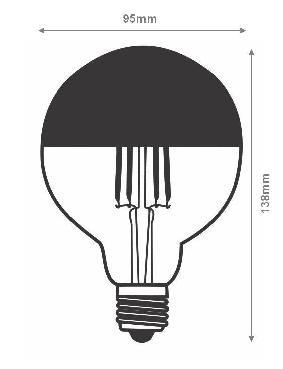 Kit Suspension Luminaire Argent avec Ampoule Filament E27 Argent 8W - Silumen